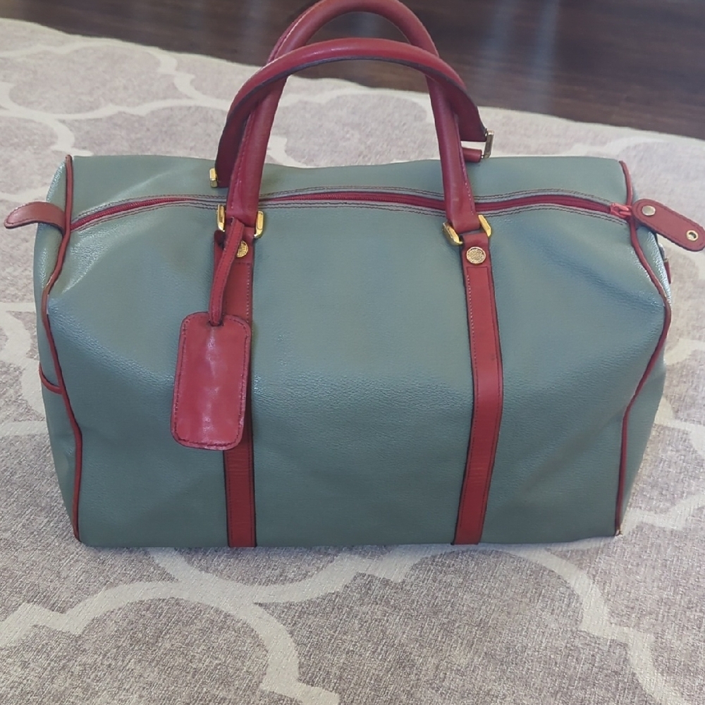 Valentino Garavani Style Green and Red Duffel Bag - Picture 7 of 17